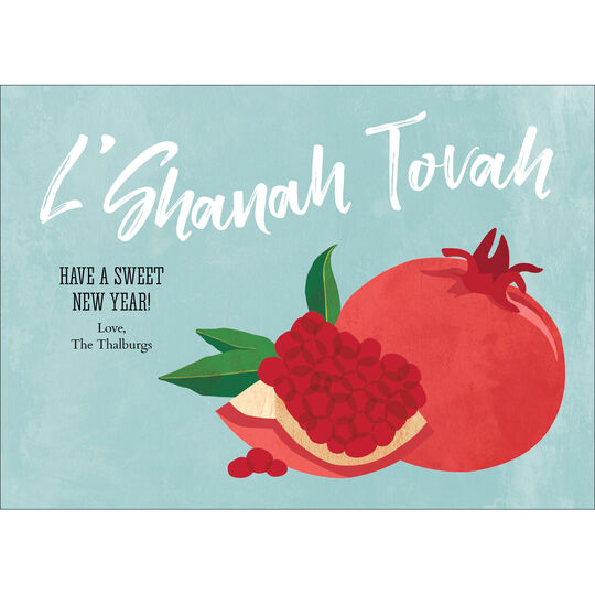 Blue Pomegranate Jewish New Year Cards